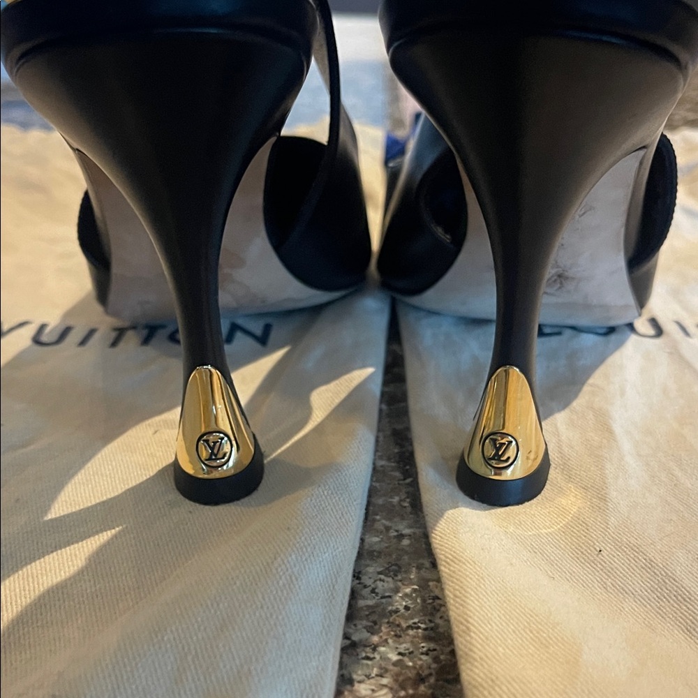 Louis Vuitton Black Slingback Heels - Picture 3 of 4